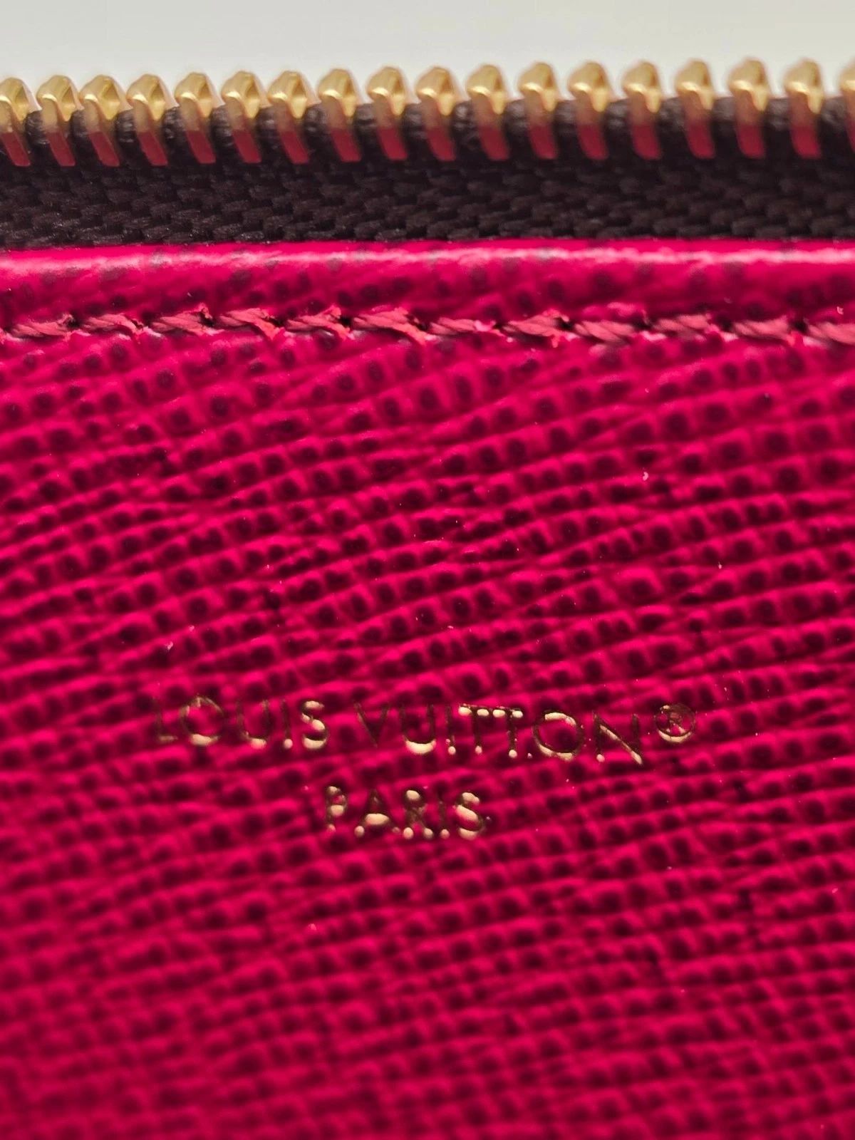 Louis Vuitton Monogram Canvas Zip Pouch Insert Brown Leather Pull — photo 10
