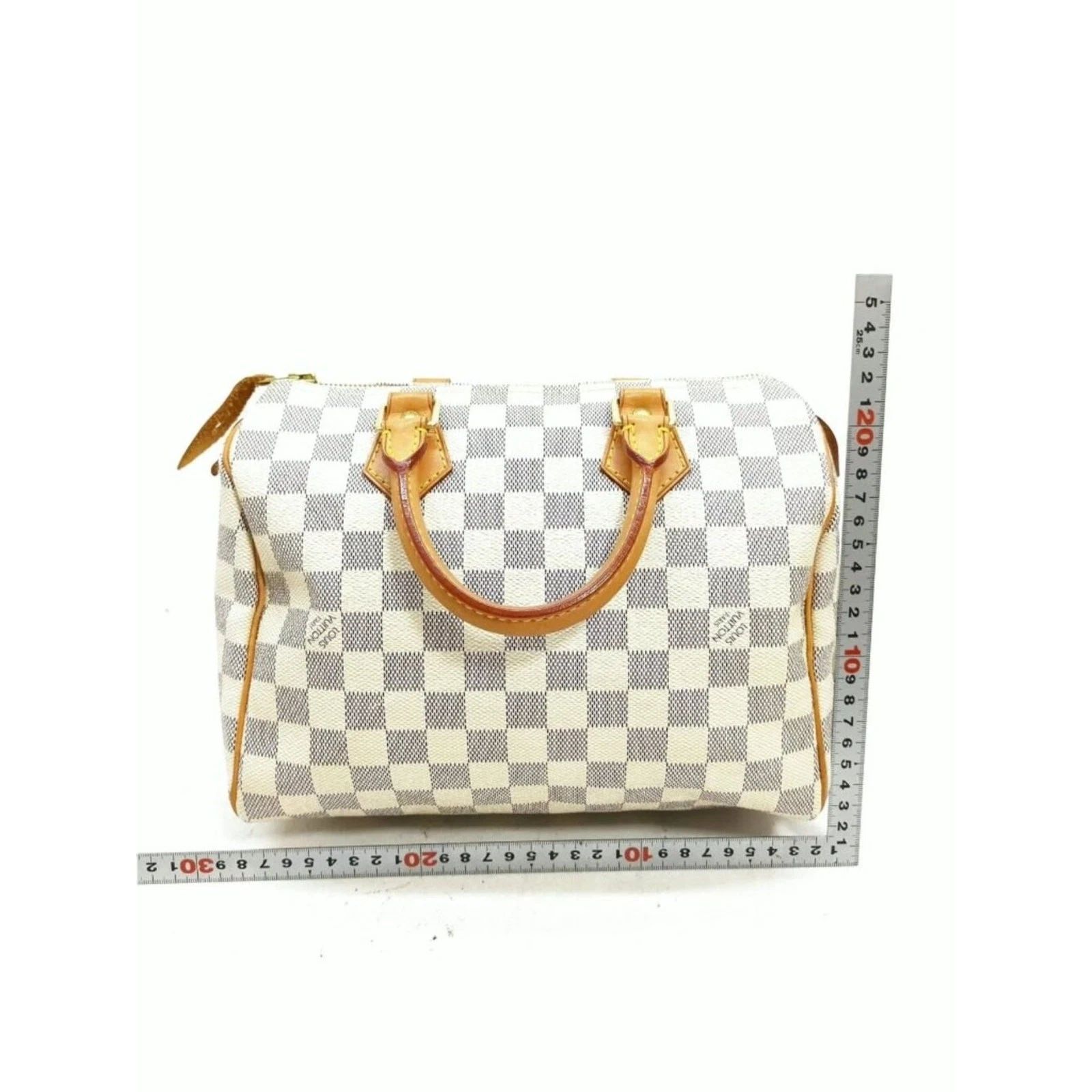 Louis Vuitton Speedy 25 Damier Azur White Checkered Handbag Satchel — photo 3