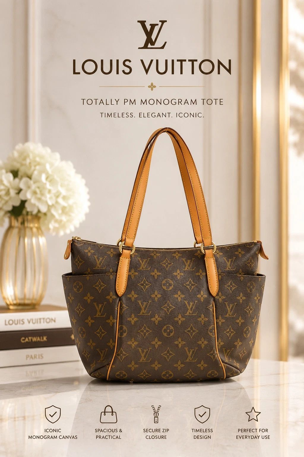 Louis Vuitton Totally PM Monogram Tote Bag Shoulder Handbag