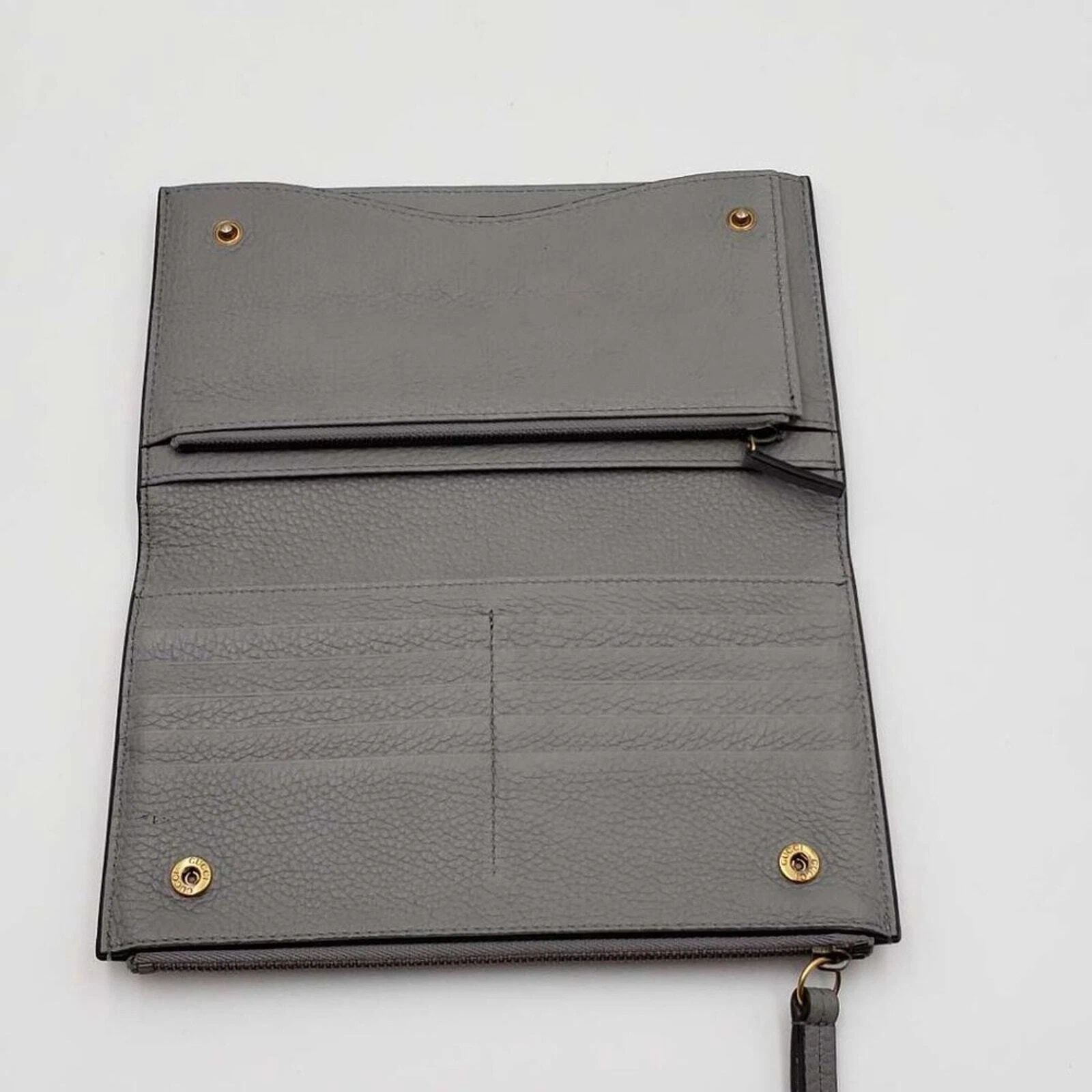 Gucci Bee Logo Pink Leather Zip Wallet Clutch|Luxury Designer Wristlet — photo 7