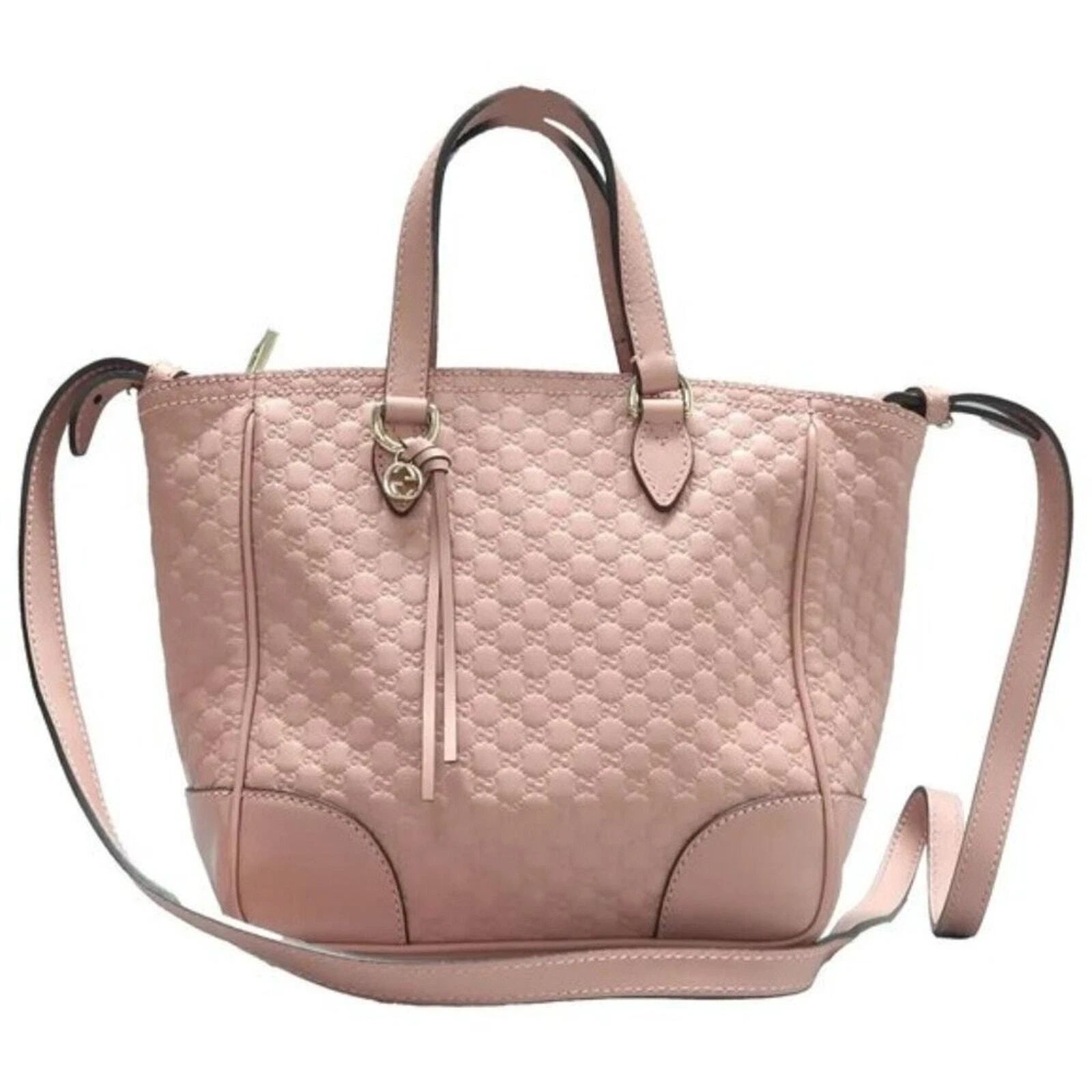 Gucci Bree Guccissima Leather Tote Bag Pink Crossbody Luxury Handbag — photo 2