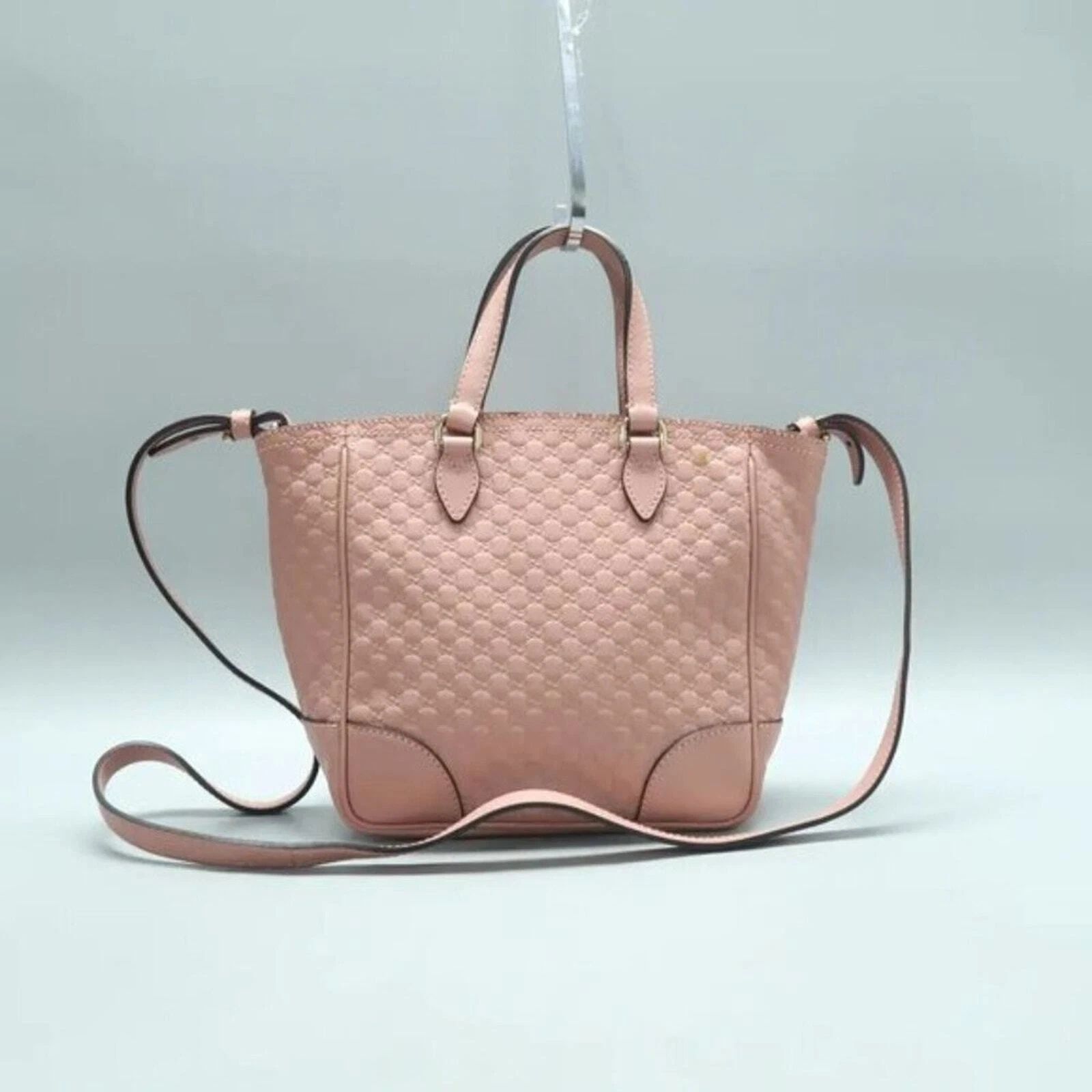 Gucci Bree Guccissima Leather Tote Bag Pink Crossbody Luxury Handbag — photo 3
