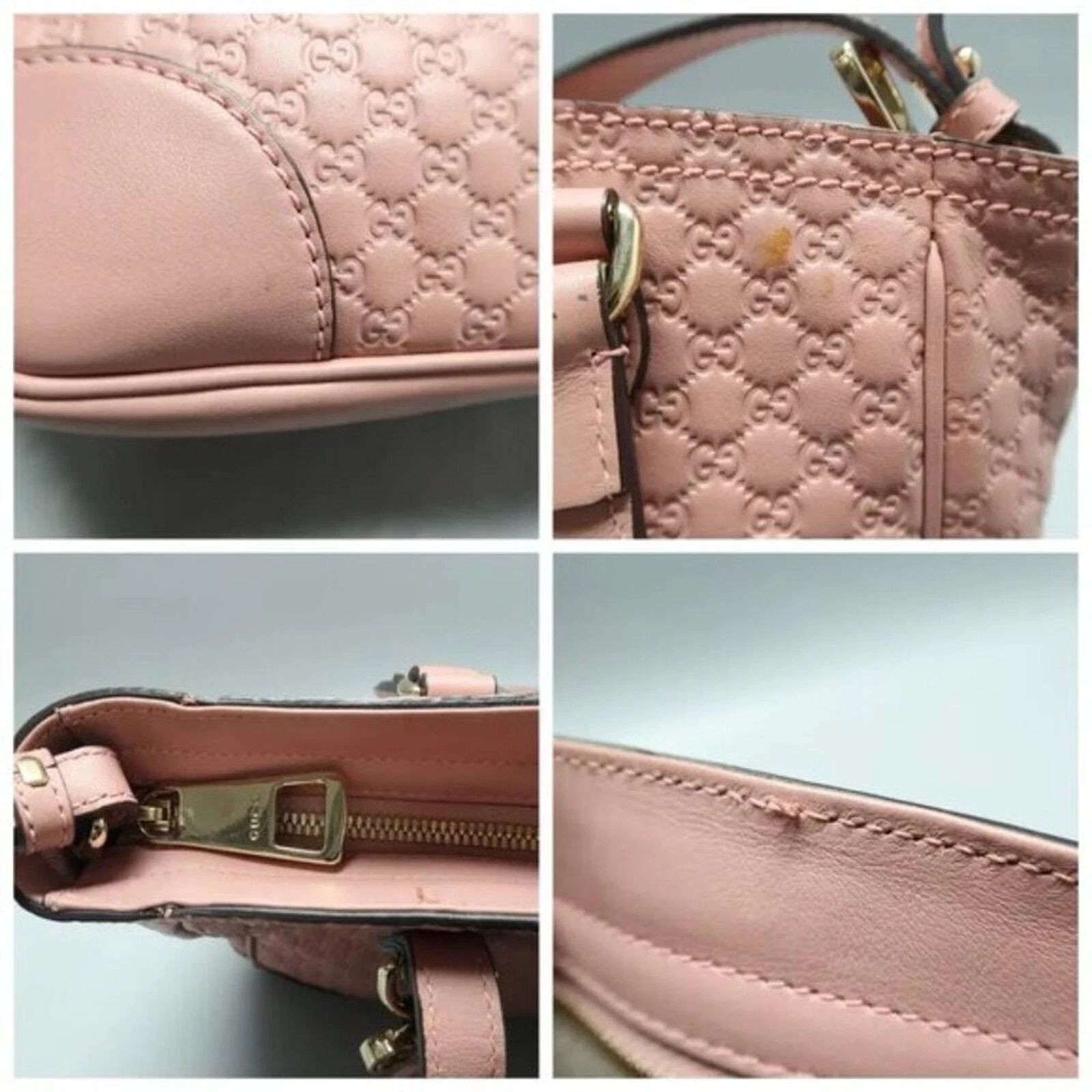 Gucci Bree Guccissima Leather Tote Bag Pink Crossbody Luxury Handbag — photo 8