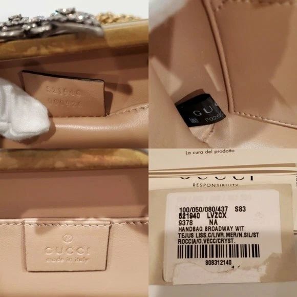 Gucci Broadway Snakeskin Clutch Crossbody Bag Bronze Gold Chain New — photo 9
