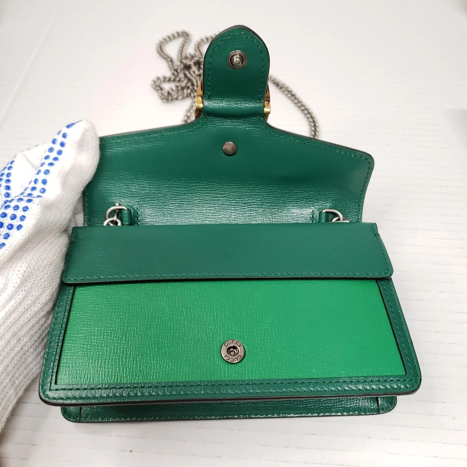 Gucci Dionysus Super Mini Green Leather Chain Bag Crossbody Luxury Bag — photo 8