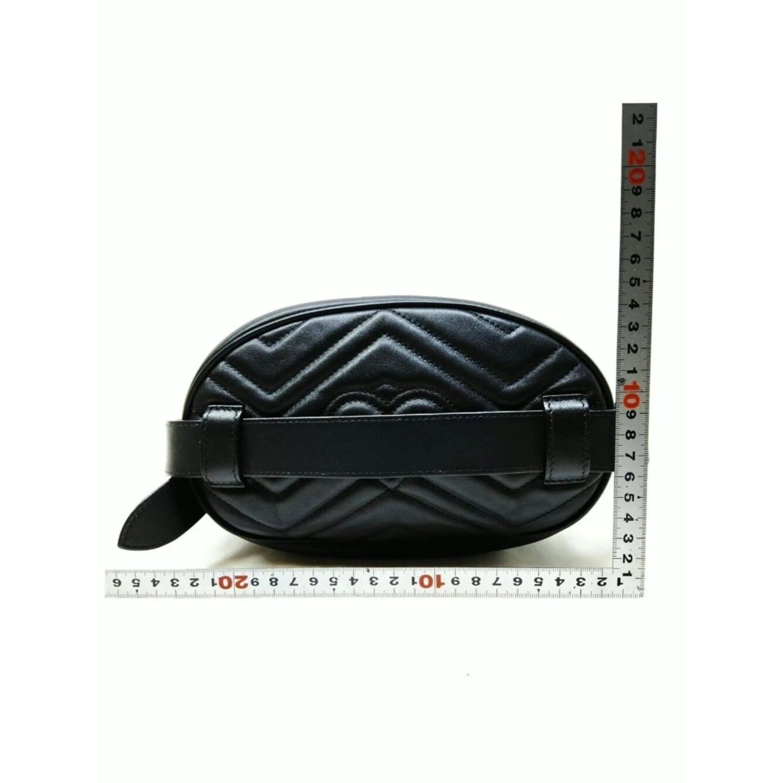 Gucci GG Marmont Belt Bag Black Leather Gold Logo — photo 3