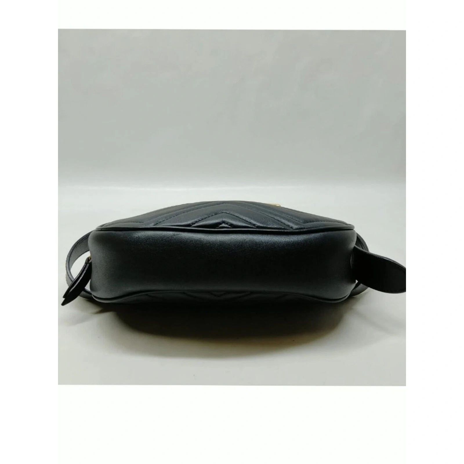 Gucci GG Marmont Belt Bag Black Leather Gold Logo — photo 5