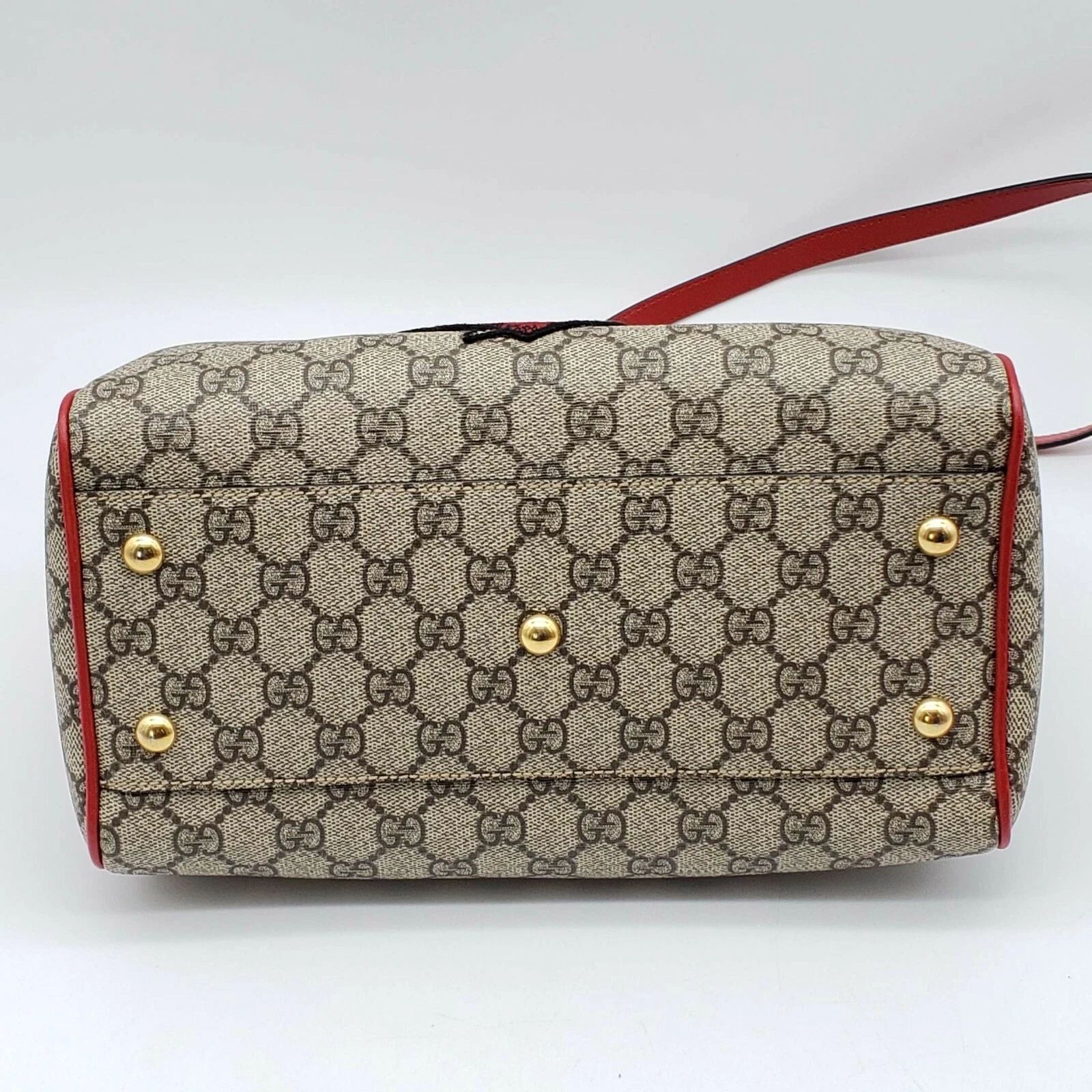 Gucci GG Supreme Tian Heart Snake Boston Bag Red Leather Crossbody — photo 6
