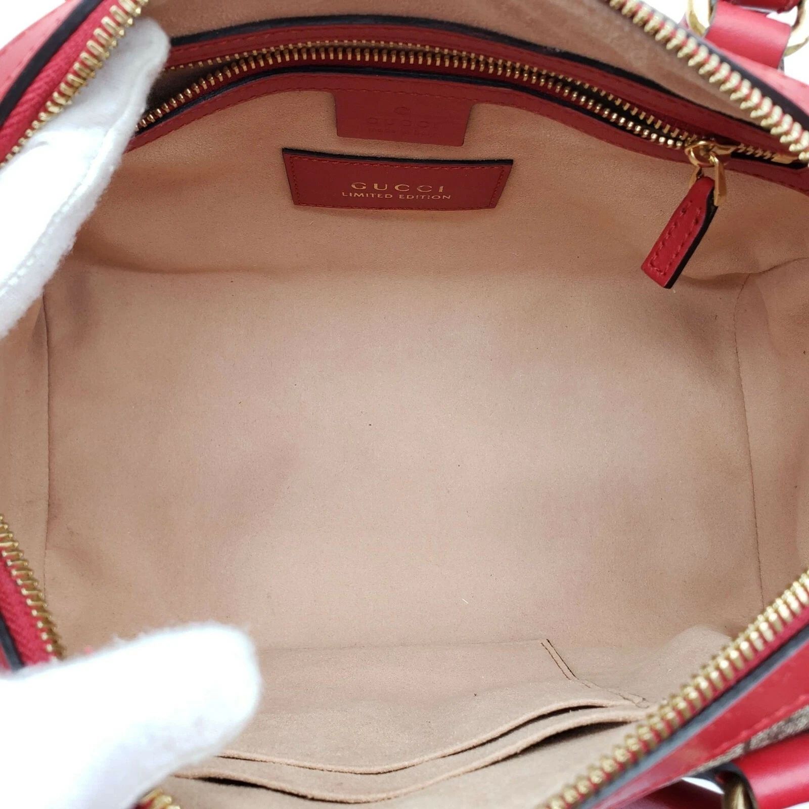 Gucci GG Supreme Tian Heart Snake Boston Bag Red Leather Crossbody — photo 7