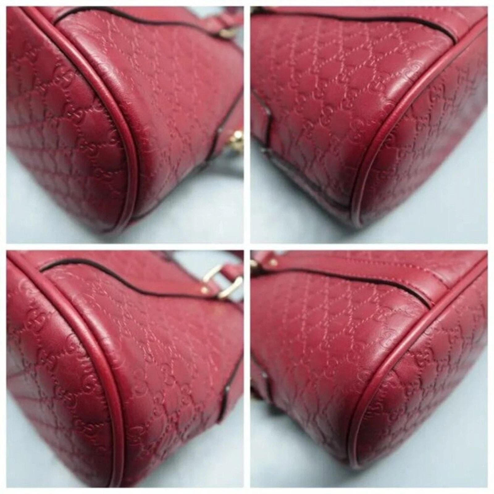 Gucci Guccissima Dome Bag Red Leather Crossbody Luxury Handbag — photo 7