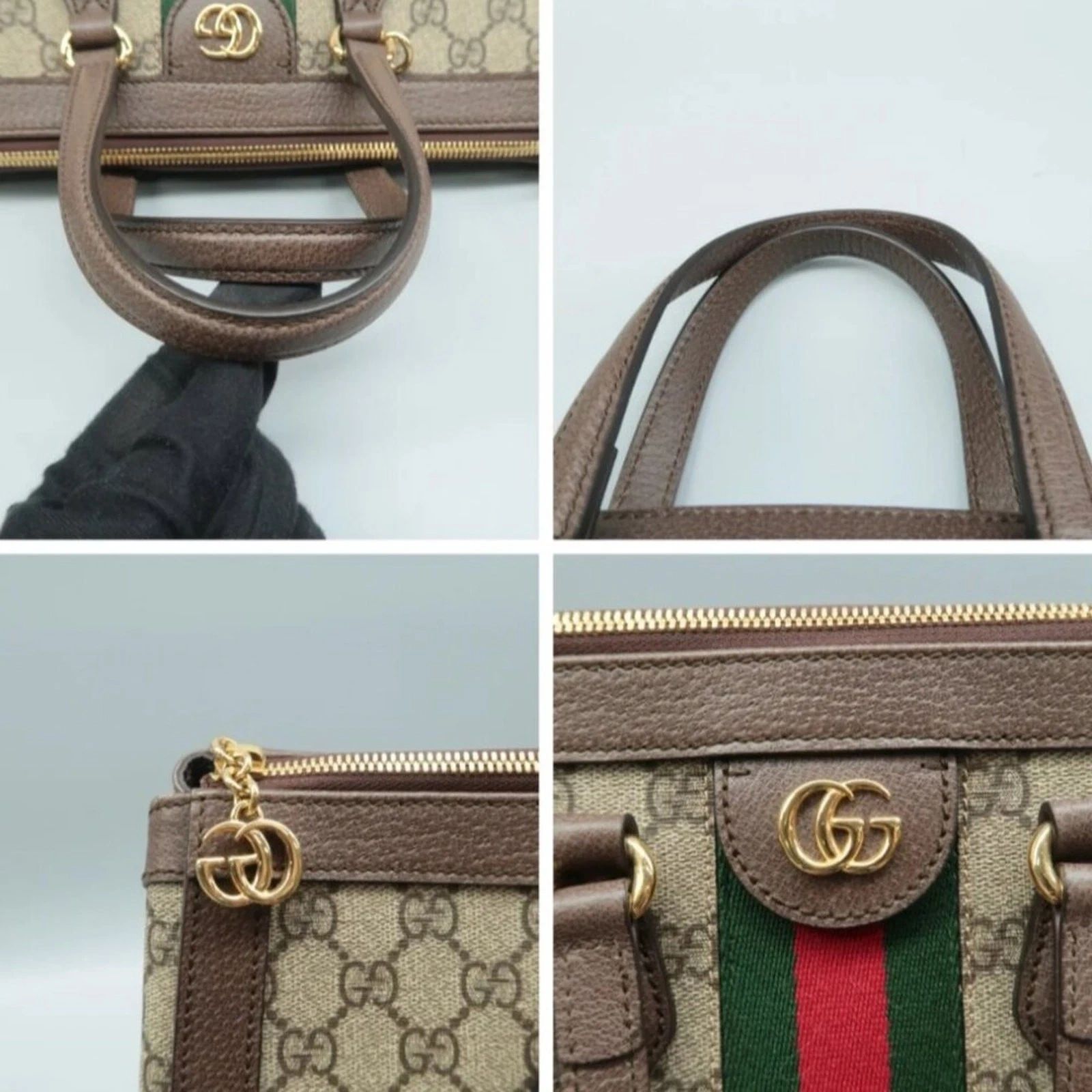 Gucci Ophidia GG Tote Bag Web Stripe Crossbody Canvas Leather — photo 5