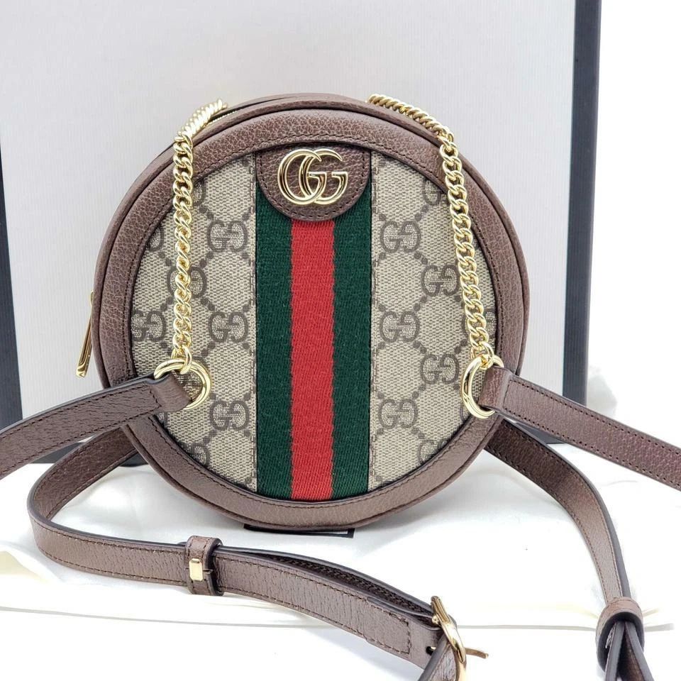 Gucci Ophidia Round Mini Crossbody Bag NEW | GG Supreme Canvas Web Bag — photo 3