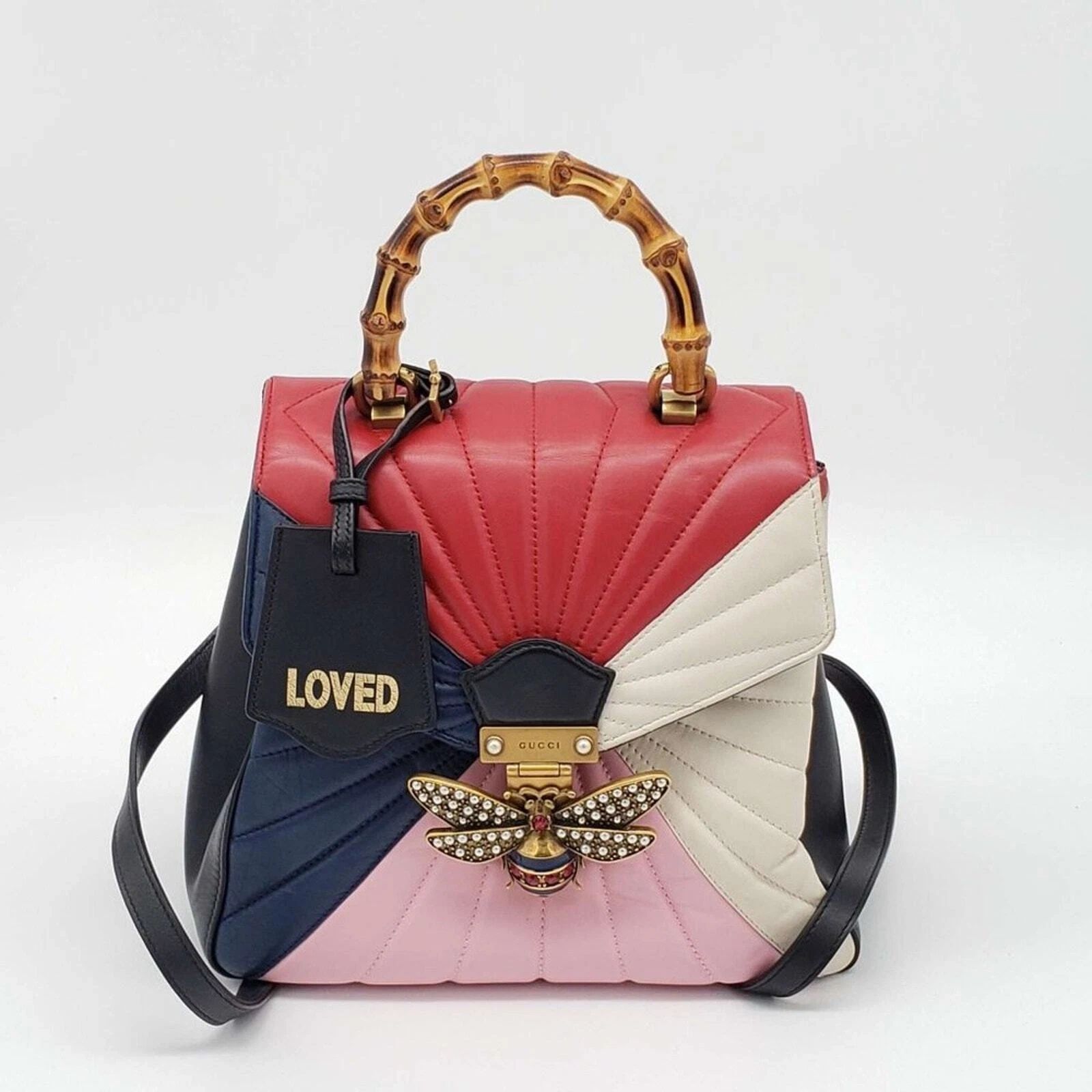 Gucci Queen Margaret Bamboo Top Handle Bag Multicolor Leather Backpack — photo 2