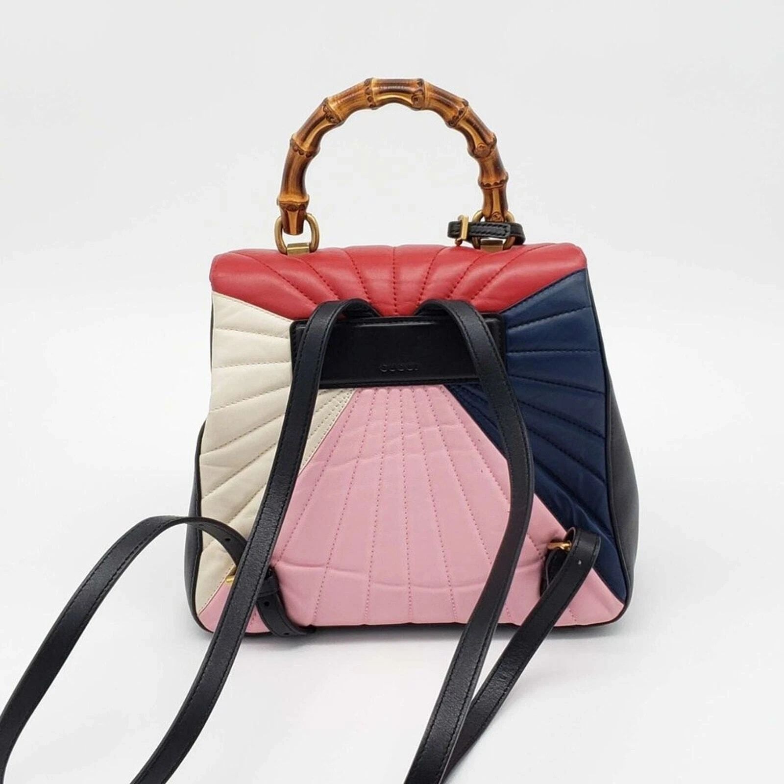 Gucci Queen Margaret Bamboo Top Handle Bag Multicolor Leather Backpack — photo 3