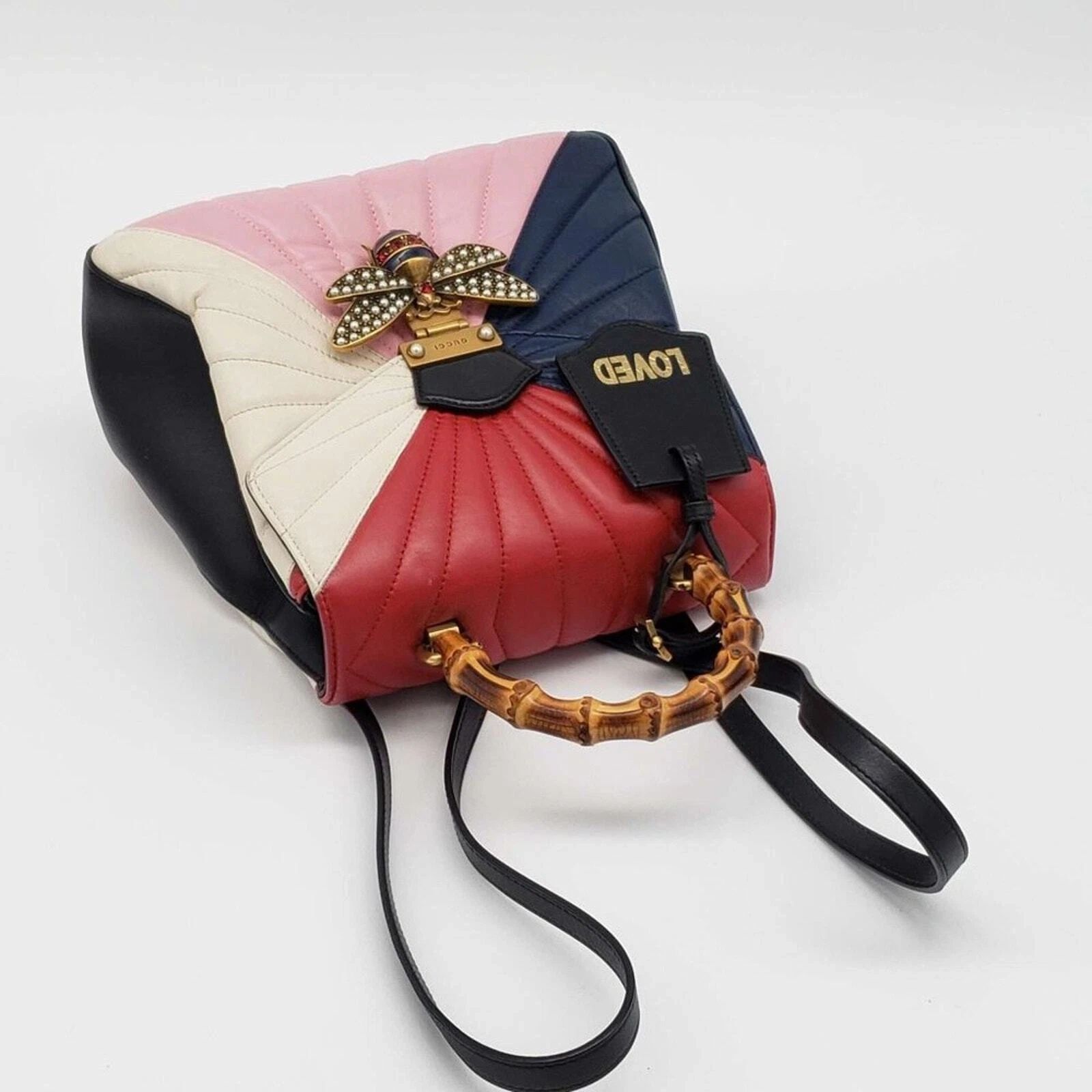 Gucci Queen Margaret Bamboo Top Handle Bag Multicolor Leather Backpack — photo 4