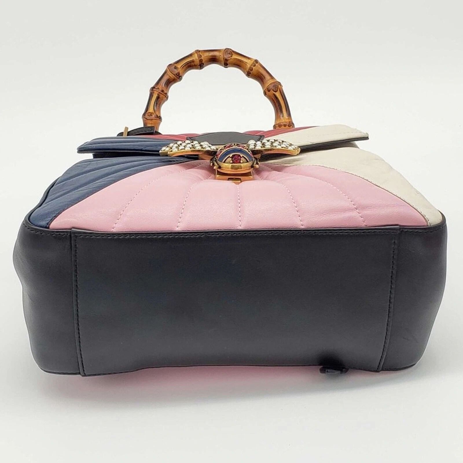 Gucci Queen Margaret Bamboo Top Handle Bag Multicolor Leather Backpack — photo 6