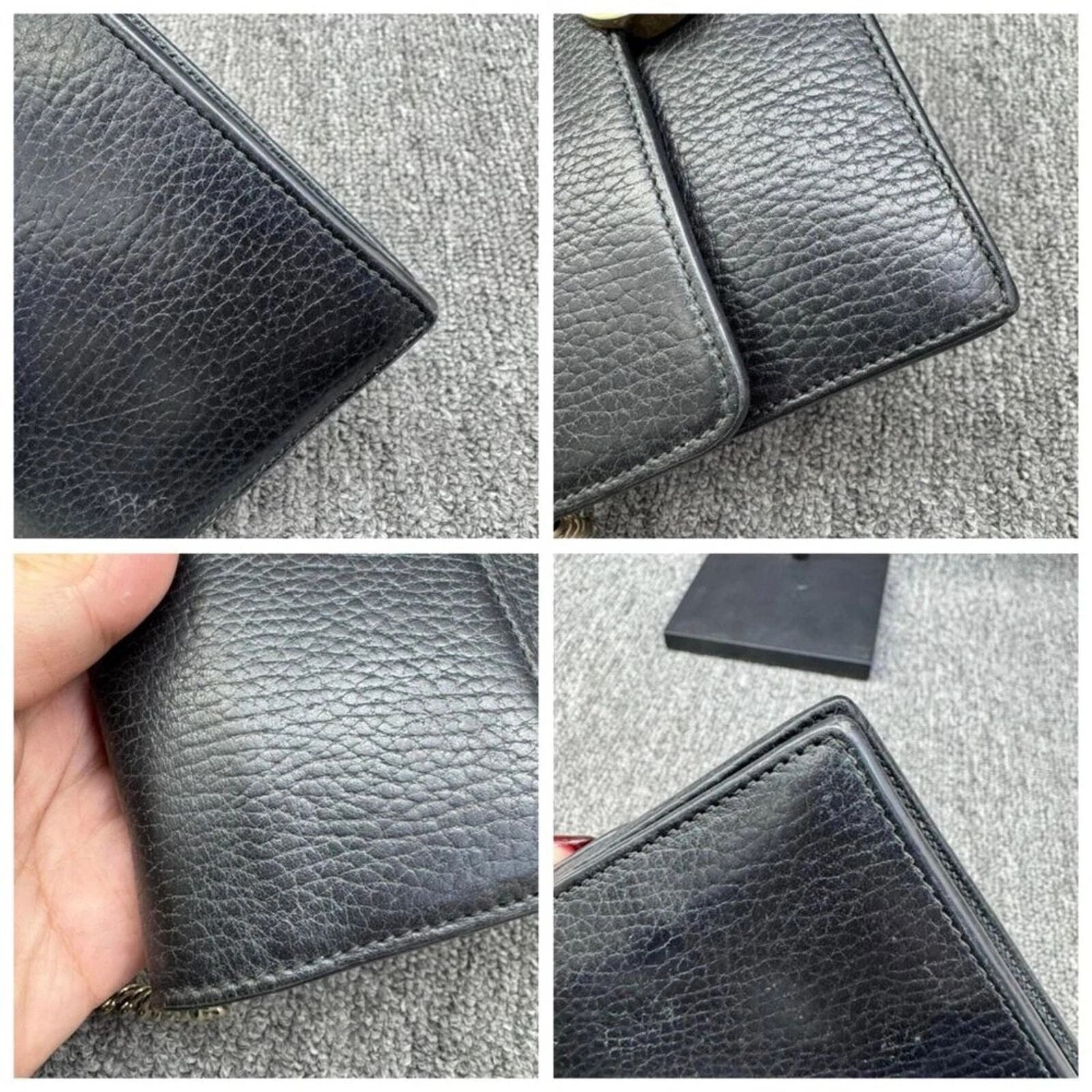 Gucci Soho Chain Crossbody Bag Black Pebbled Leather GG Logo LuxuryBag — photo 6