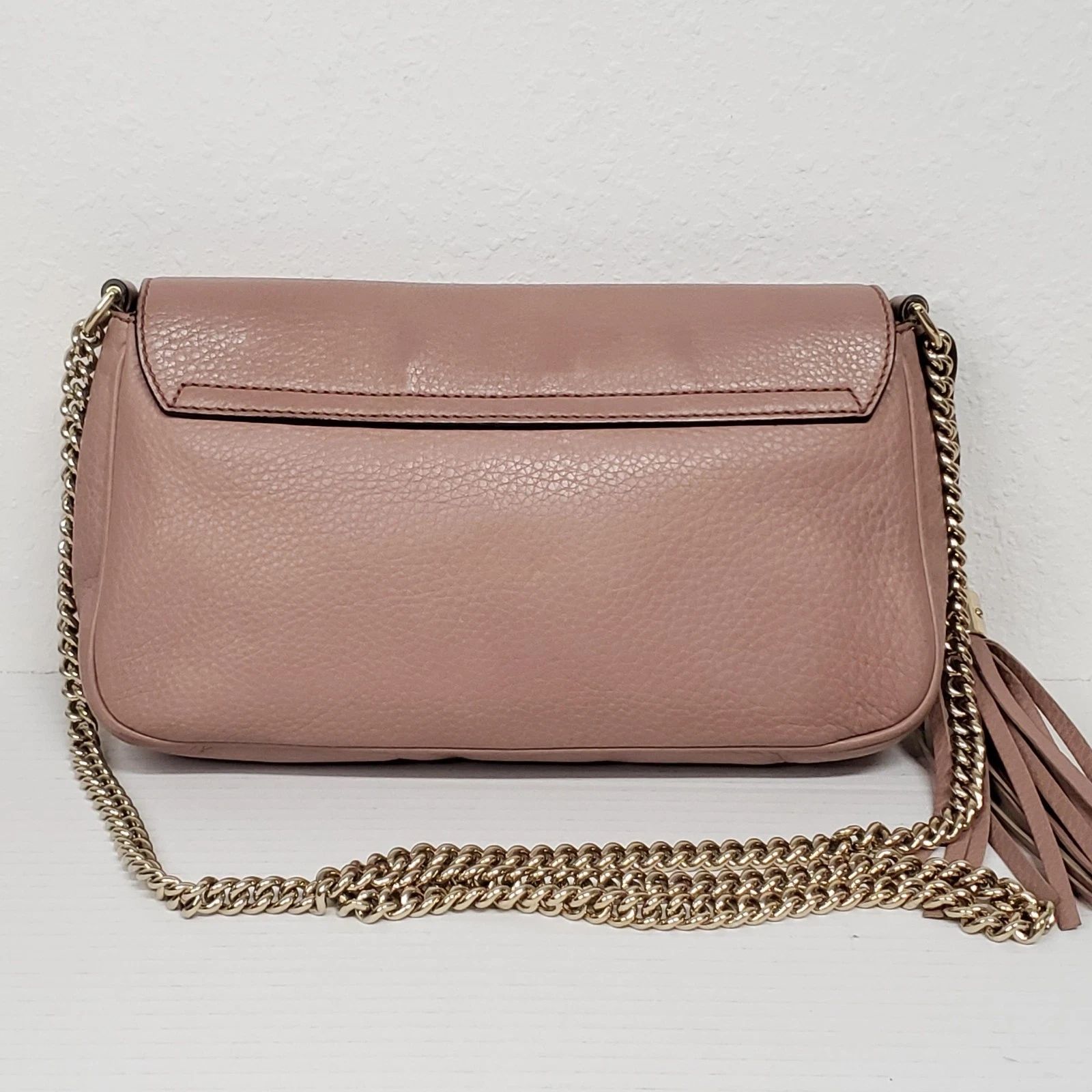 Gucci Soho Disco Pink Leather GG Tassel Chain Crossbody Bag — photo 3