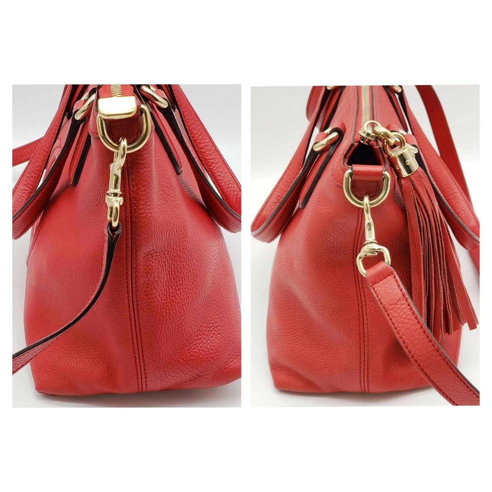 Gucci Soho Leather Tote Bag Red Shoulder Luxury Designer Bag — photo 5