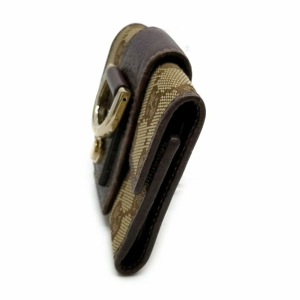 Gucci Abbey GG Canvas D-Ring Key Case Holder Brown Leather Gold Hardware — photo 4