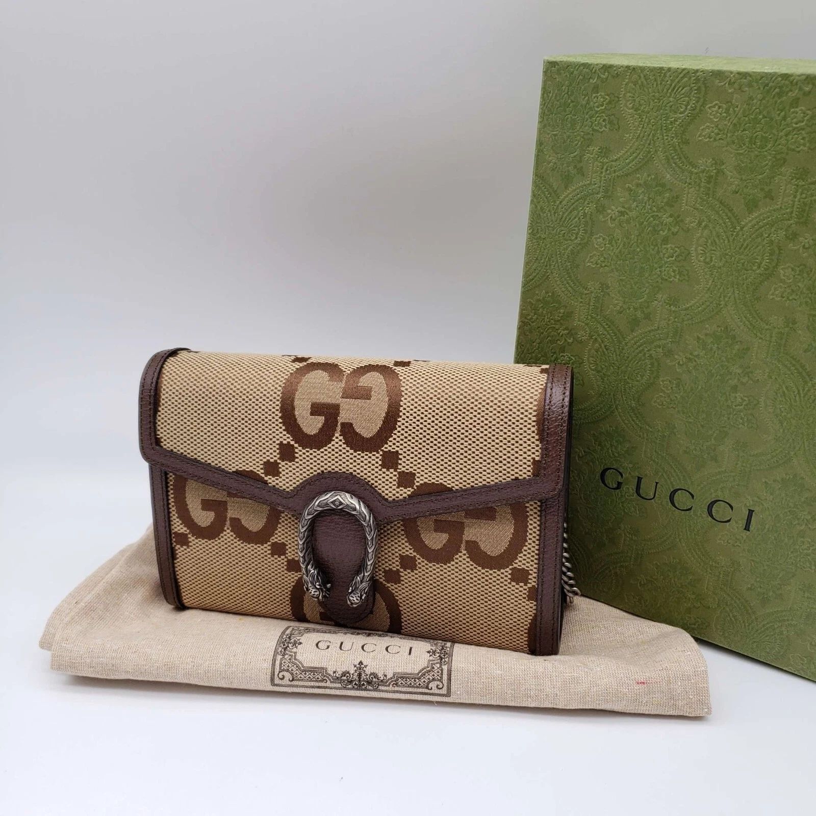 Gucci Dionysus GG Supreme Mini Chain Bag NWOT | Beige Monogram Canvas Crossbody — photo 2