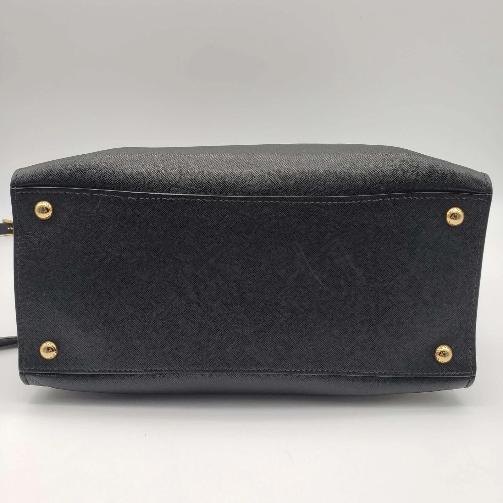 Prada Black Leather Tote Bag Crossbody Satchel Gold Hardware Large Lux — photo 5