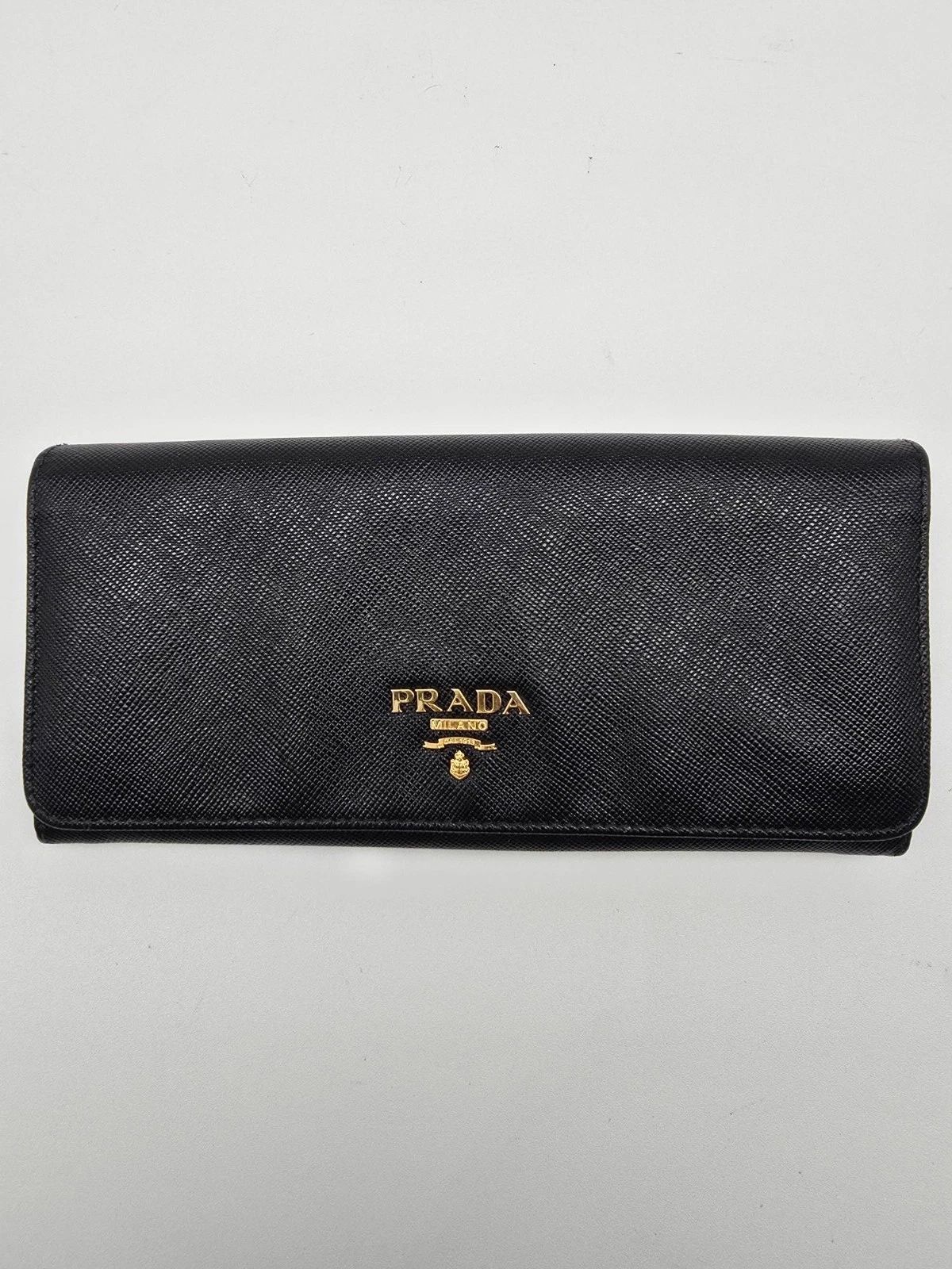 Prada Black Saffiano Leather Flap Wallet — photo 2