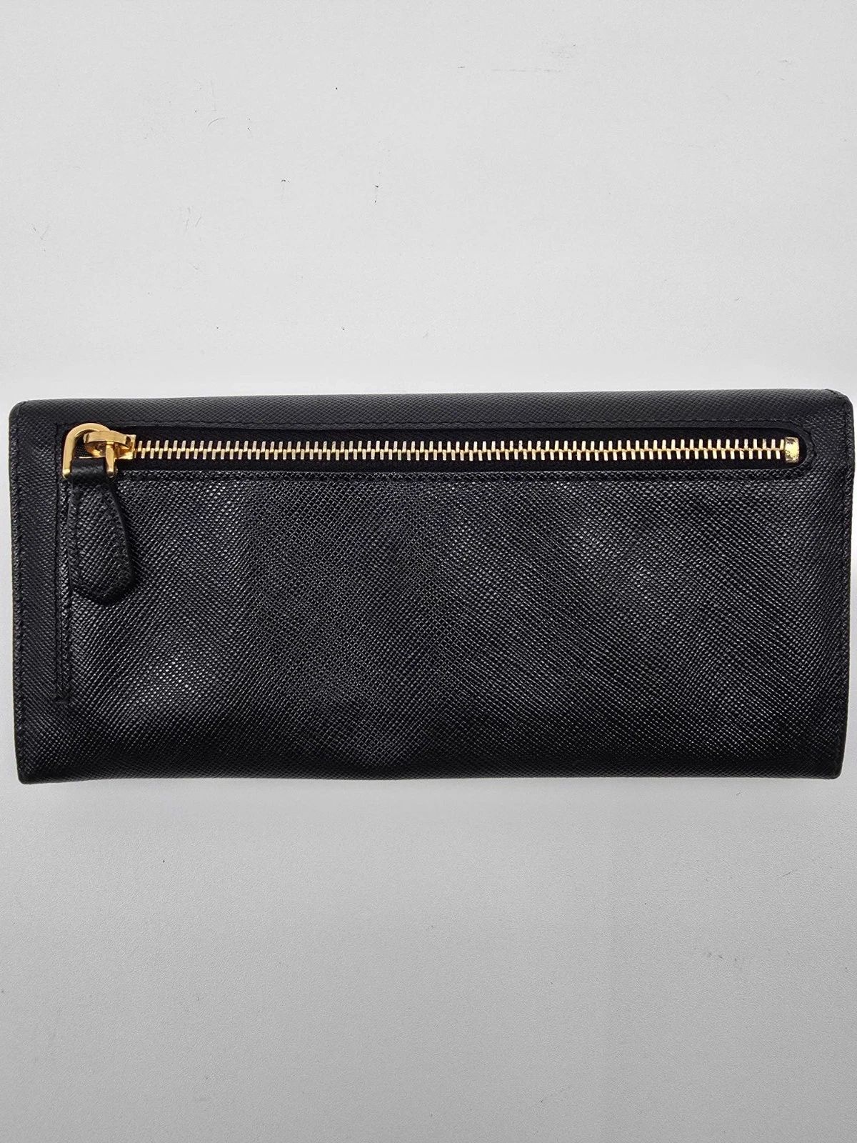 Prada Black Saffiano Leather Flap Wallet — photo 3