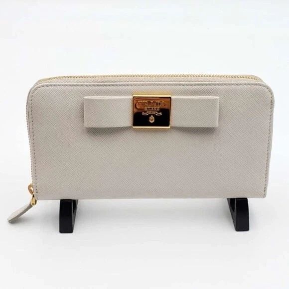 Prada Saffiano Fiocco Bow Zip-Around Wallet — photo 2