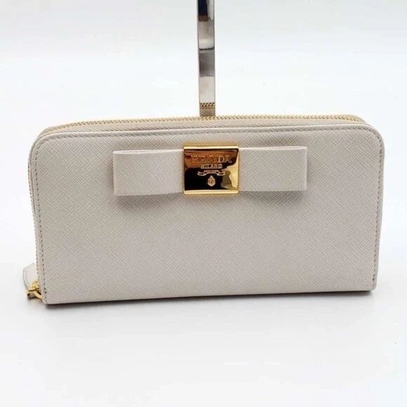 Prada Saffiano Fiocco Bow Zip-Around Wallet — photo 3