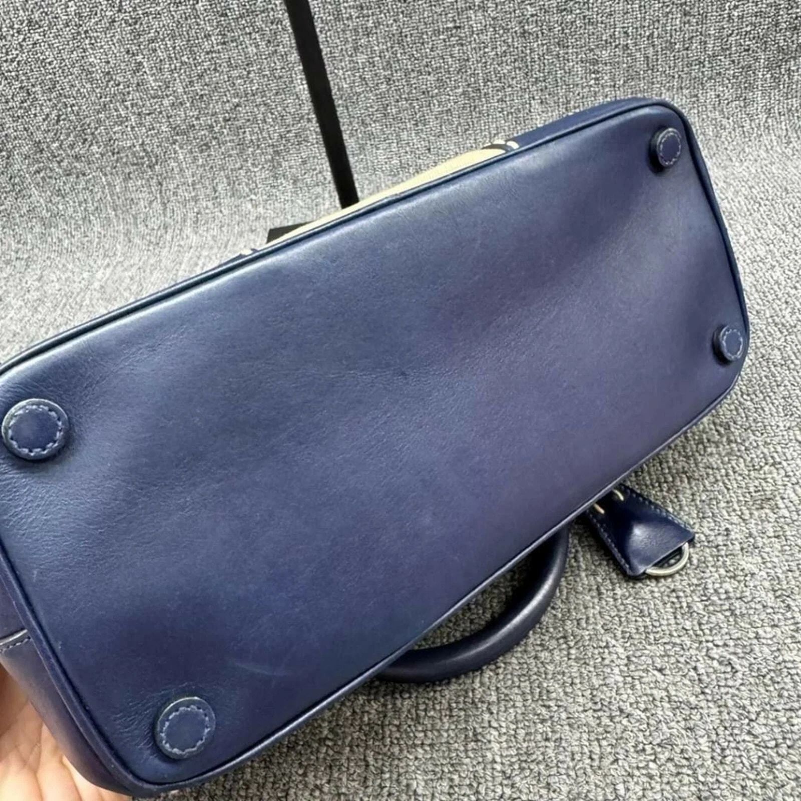 Prada Two Tone Leather Canvas Tote Satchel Crossbody Bag — photo 6
