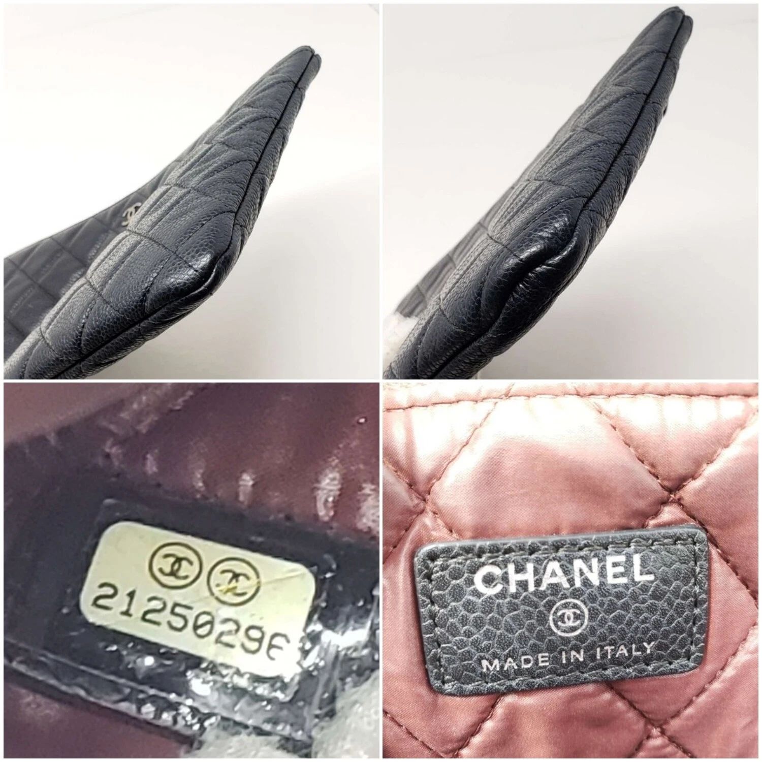 Chanel CC Caviar Leather Quilted Cosmetic / Classic Clutch Bag — photo 8