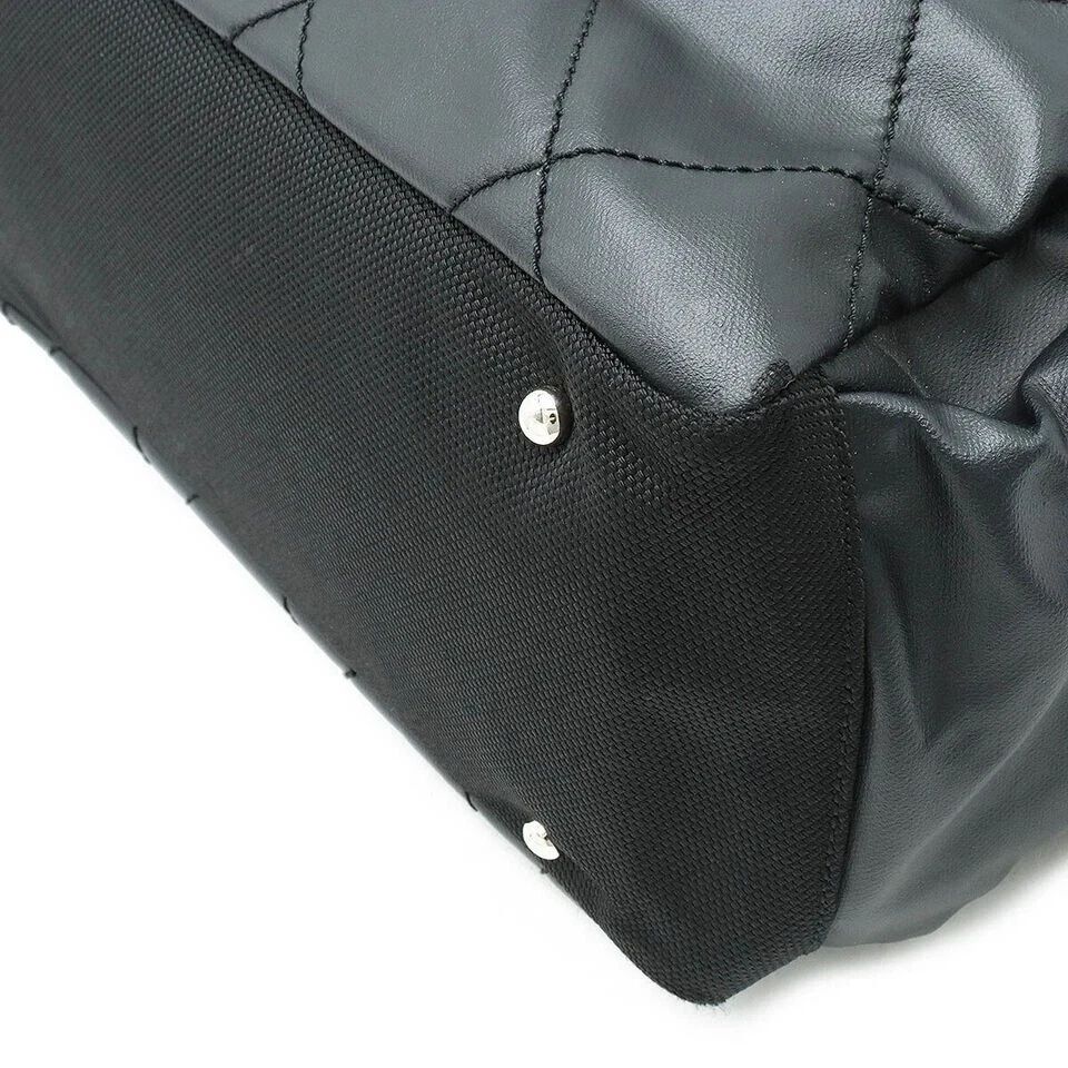 Chanel Black Quilted Leather Tote CC Charm Luxury Shoulder Bag — photo 4