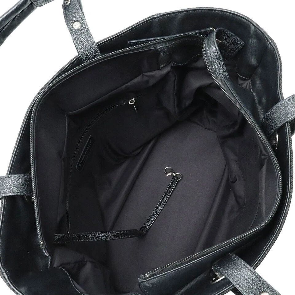 Chanel Black Quilted Leather Tote CC Charm Luxury Shoulder Bag — photo 6
