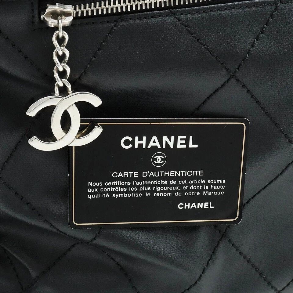 Chanel Black Quilted Leather Tote CC Charm Luxury Shoulder Bag — photo 10