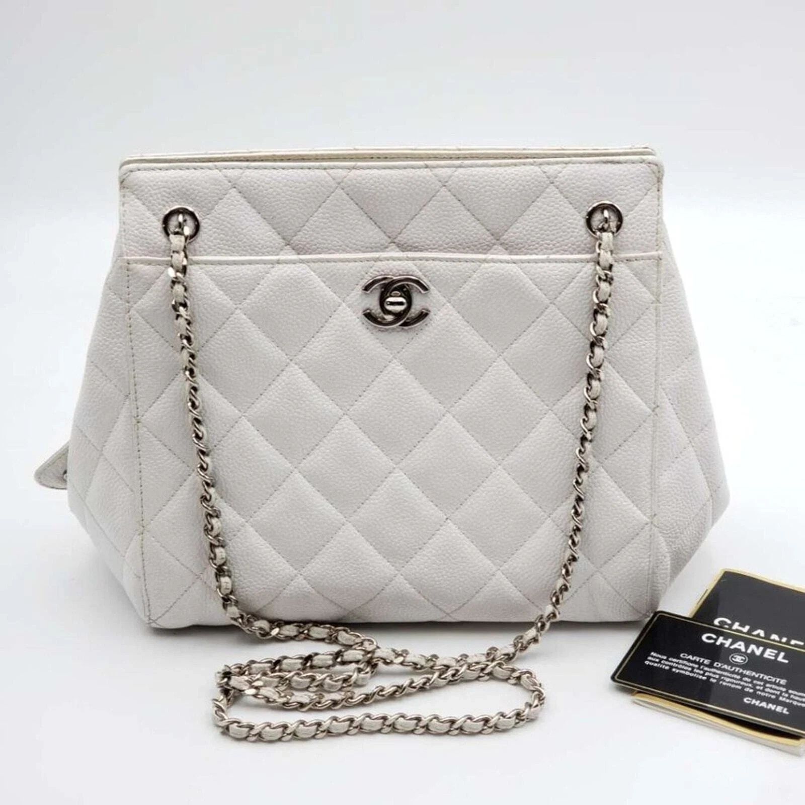 Chanel Quilted Matelasse CC Logo Caviar Skin Chain Shoulder Bag — photo 3