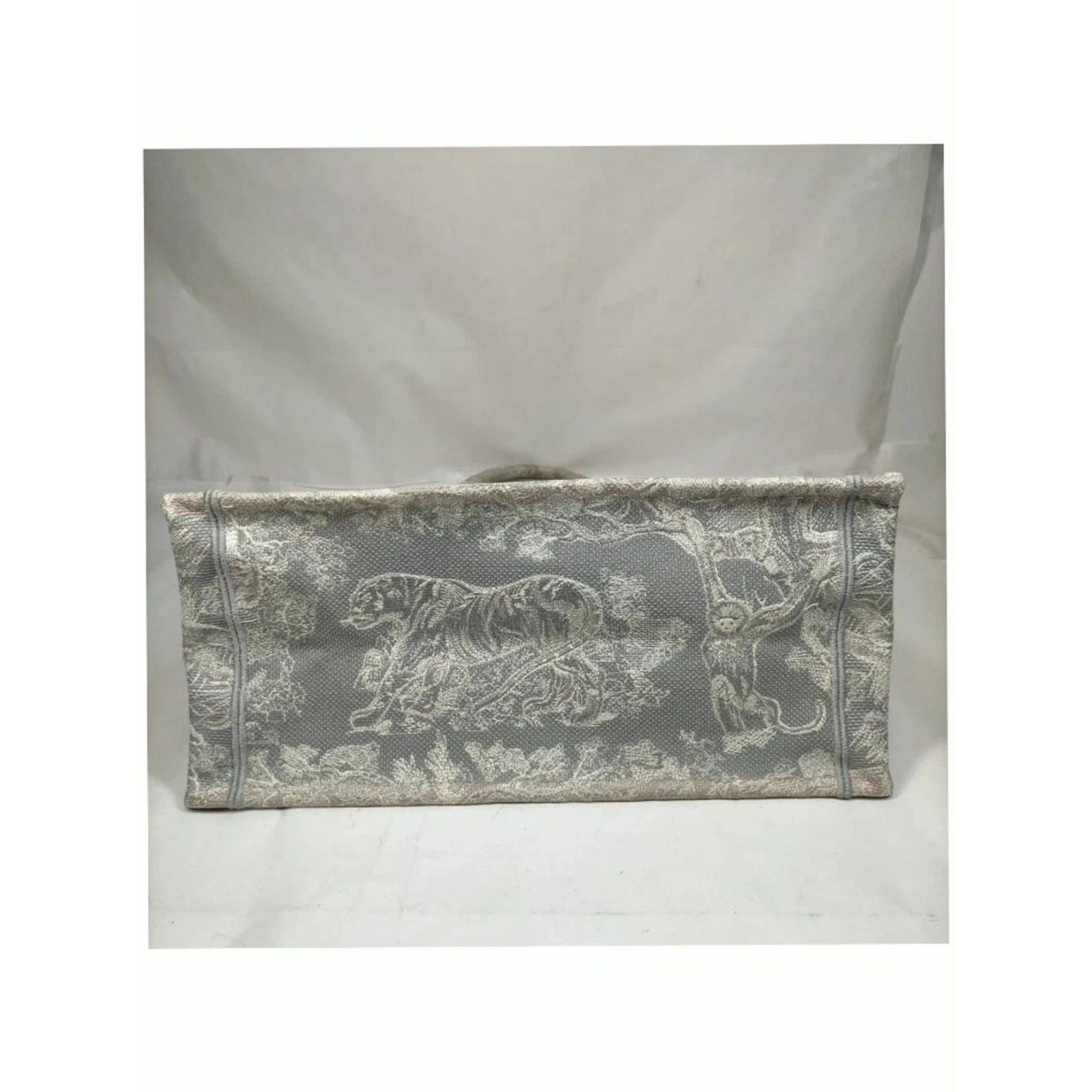 Christian Dior Book Tote Gray Toile De Jouy Embroidery Canvas Bag — photo 5