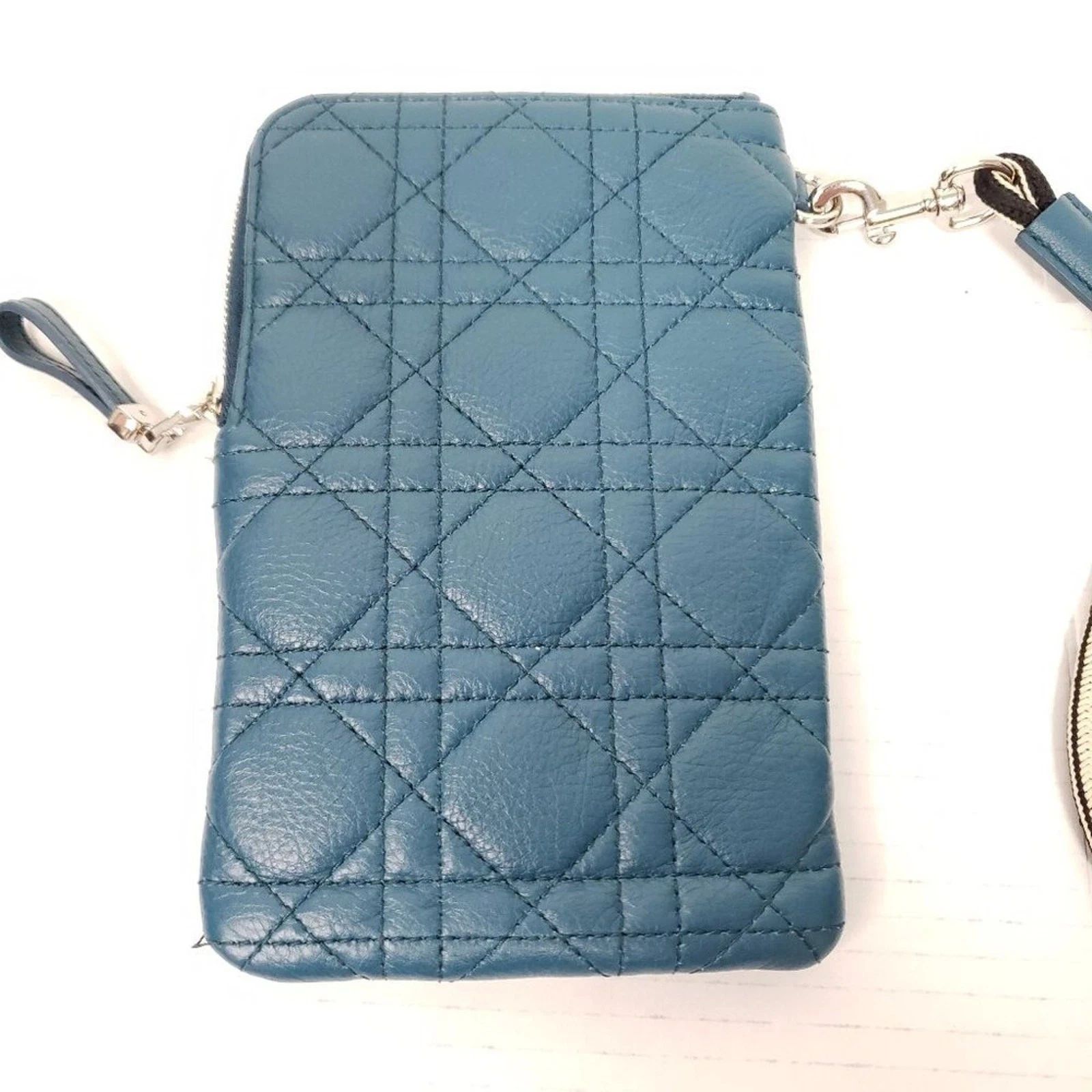Dior Caro Phone Holder Cannage Leather CD ZipCrossbody Wallet On Strap — photo 6