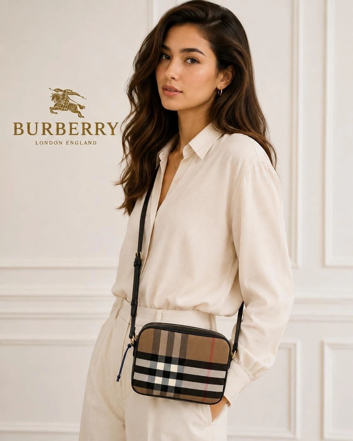 Burberry Vintage Check Black Camera Bag NWT — photo 2