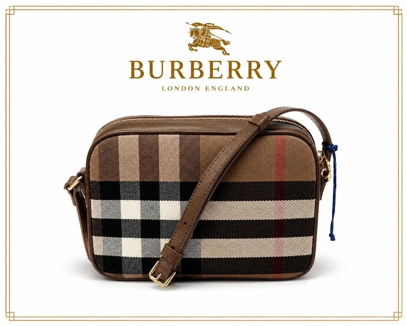 Burberry Vintage Check Brown Camera Bag NWT