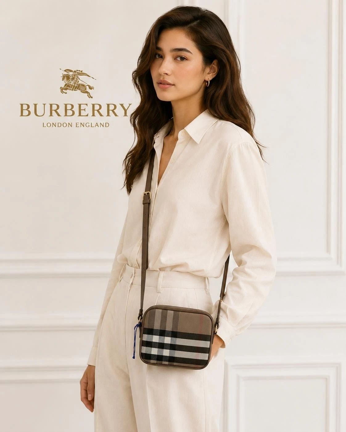 Burberry Vintage Check Brown Camera Bag NWT — photo 2