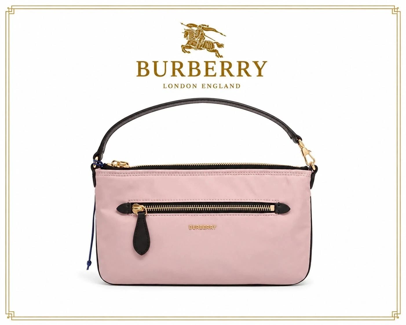 Burberry Pink Nylon Mini Pochette Bag