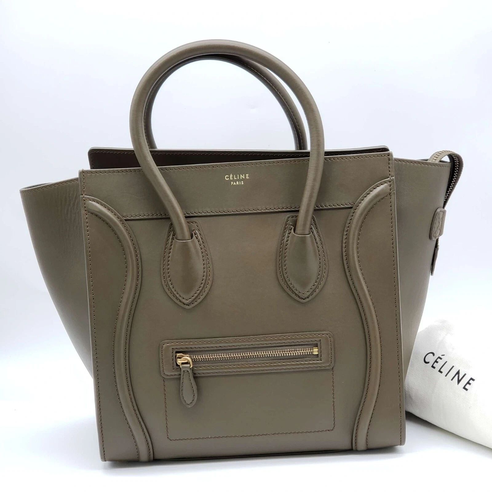 Celine Nano Luggage Taupe Leather Tote Bag — photo 2