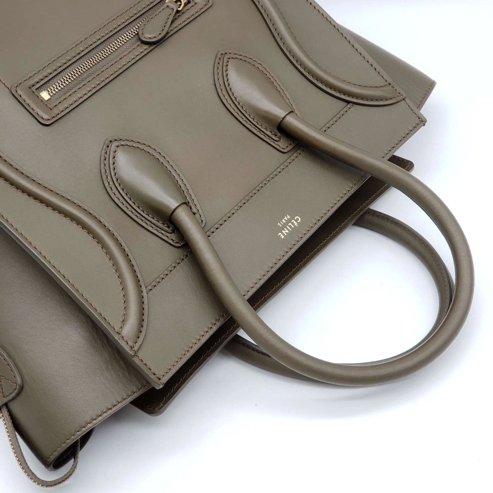 Celine Nano Luggage Taupe Leather Tote Bag — photo 5