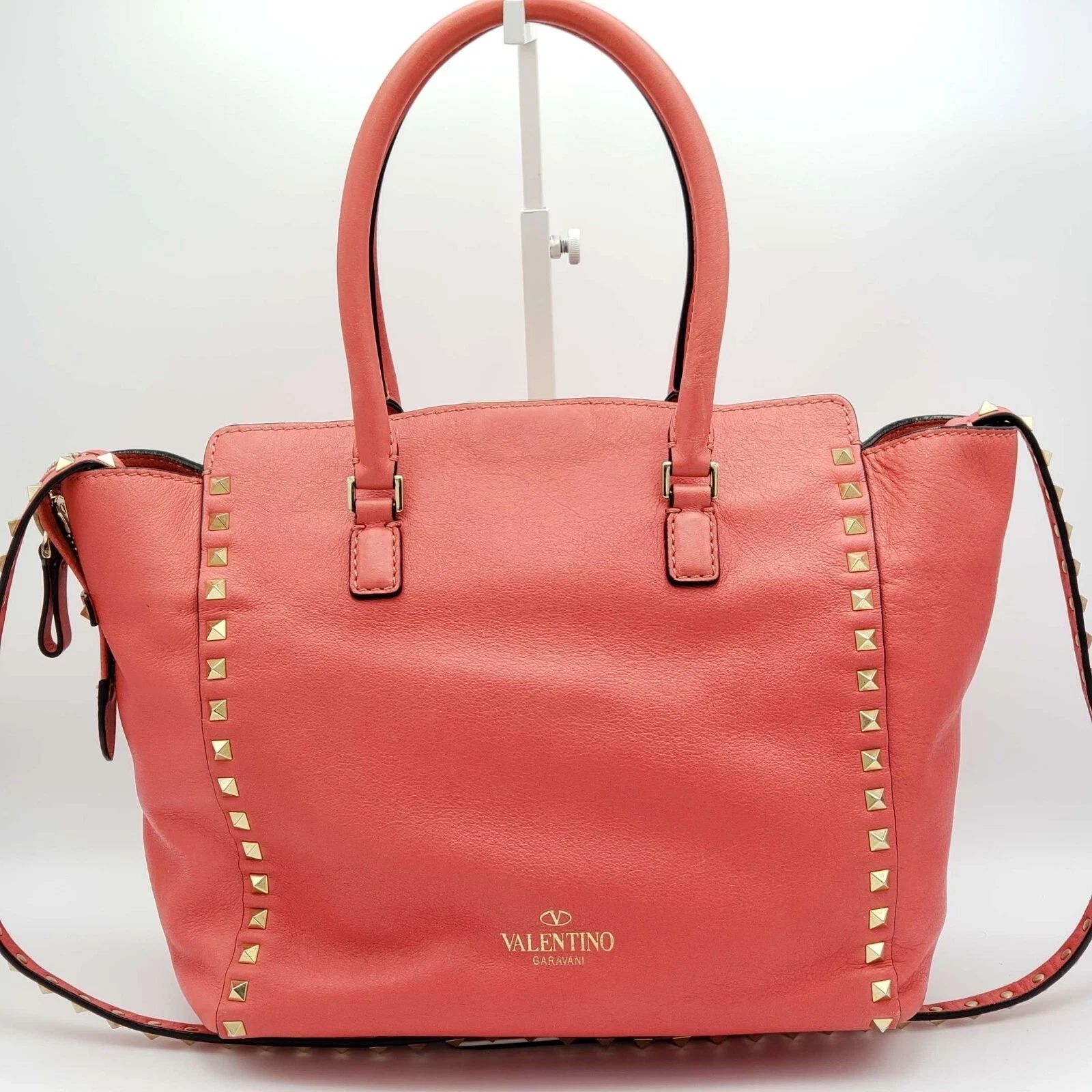 Valentino Rockstud Leather Tote Satchel Crossbody Luxury Handbag — photo 2