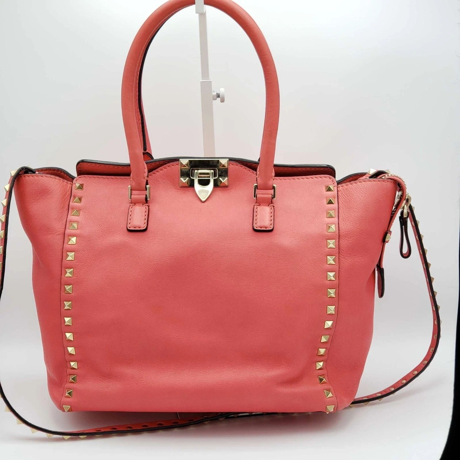 Valentino Rockstud Leather Tote Satchel Crossbody Luxury Handbag — photo 3