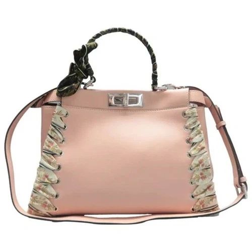 Fendi Peekaboo IseeU Pink Leather Satchel with Ribbon — photo 2