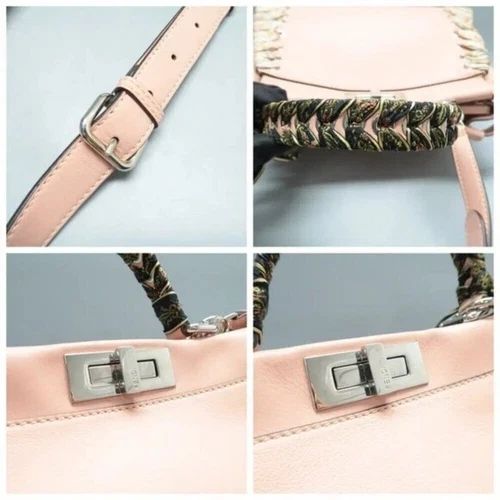 Fendi Peekaboo IseeU Pink Leather Satchel with Ribbon — photo 7