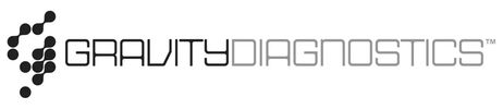 Logo of Gravity Diagnostics with molecular structure graphic.