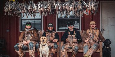 A soldier with dog hunts